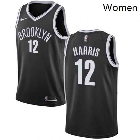 Womens Nike Brooklyn Nets 12 Joe Harris Swingman Black NBA Jersey Icon Edition